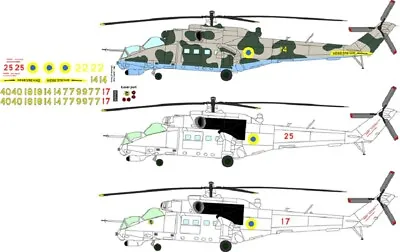 BSmodelle 48012 - 1/48 Mil Mi-24 Ukraine AF Decal For Aircraft Model Scale Kit • $19.99
