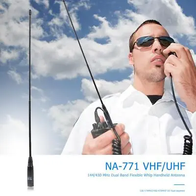 NA-771 38cm SMA-M Male Dual Band Handheld Antenna For Yaesu BAOFENG Vertex Radio • $6.99