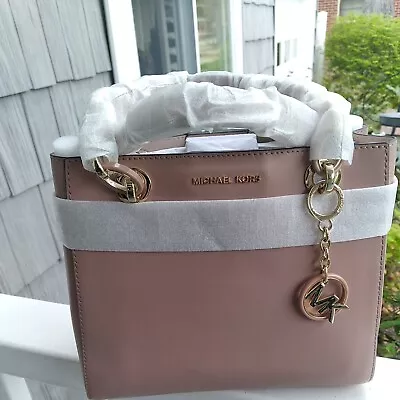 New MICHAEL KORS Leather Purse Handbag Satchel Small Cynthia Blush/Rose Gold • $135