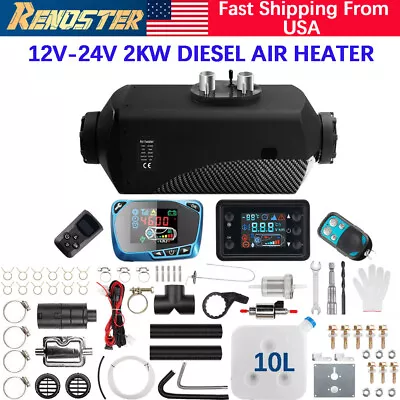 2KW Diesel Heater 12V-24V LCD Thermostat 2000W Caravan Car Truck Boat RV Parking • $92.99