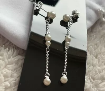 Treated Freshwater Cultured Pearl Drop Earrings Pandora Xoxo • £100