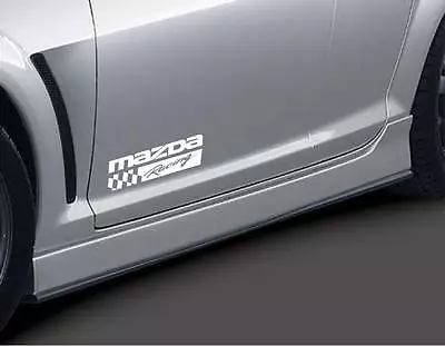 MAZDA RACING 2 3 5 7 RX7 RX8 Miata Mazdaspeed Decal Sticker Emblem Logo Pair WHT • $29.95