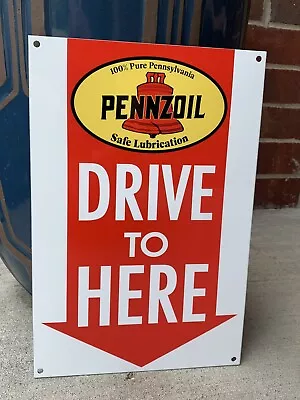 Vintage Style Pennsylvania Pennzoil Drive To Here Service  Steel  Quality Sign • $49.99