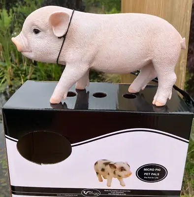 Micro Pig Piglet Pale Pink Ornament Vivid Arts Ornament Indoor Outdoor • £16.99