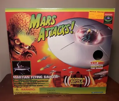 Mars Attacks Vintage Martian Flying Saucer 90s Space Ship Tim Burton Movie Toy • $115