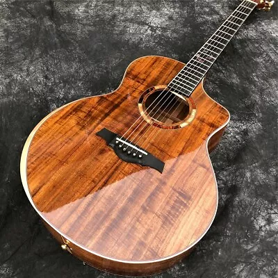 All Solid Koa Wood Acoustic Guitar Top Quality LeChant 41  Cutaway Guitar • $1179