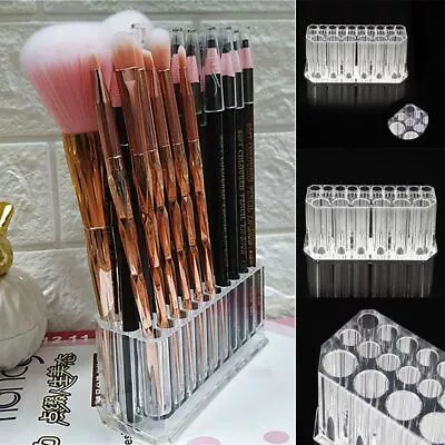 £8.65 • Buy 26 Holes Brush Holder Acrylic Cosmetic Organizer Eyeliner Display Stand