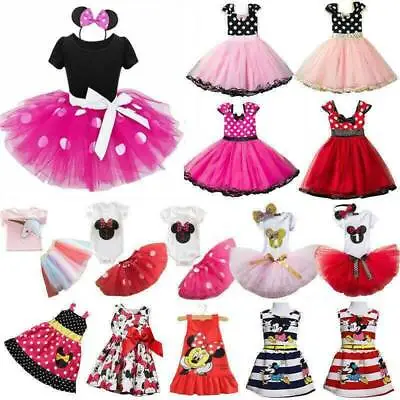 £14.12 • Buy Kids Girl Minnie Mouse Mini Dress Birthday Party Costume Fancy Tutu Tulle Dress