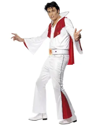 Rock Elvis Presley Red White Flare Rock And Roll 50's Fancy Dress Costume • $75.95