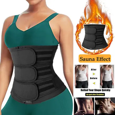 Women Waist Trainer Trimmer Tummy Shaper Sweat Binder Belt Body Shaper Girdles • £16.99