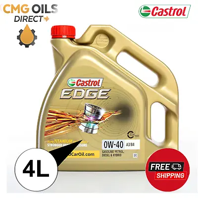 Castrol Edge 0w40 A3/b4 (15338f) Titanium Fst **fully Synthetic** • £62.99