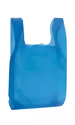 Small Blue Plastic T-Shirt Bags - 8” X 5” X 16” - Case Of 2000 • $70.23