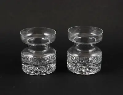 Vintage Mid Century Hovmantorp Sweden Glass Vases Candleholders Hyacinth Vases • $39.95