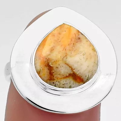 Natural Coral Jasper 925 Sterling Silver Ring S.8 Jewelry R-1082 • $11.99