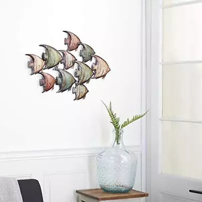 Deco 79 63533 Metal Fish Decor Indoor Outdoor Wall Sculpture 26 By 18  Mult... • $48.85