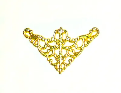 Stunning Necklace Pendant V Shaped Gold X10 Art Stw-2 Free P&p • £3.99