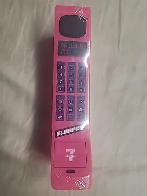 Neon Pink Slurpee 7 Eleven 711 Cell Phone  Shaped Cup 80's Retro Pop Culture • $14.99
