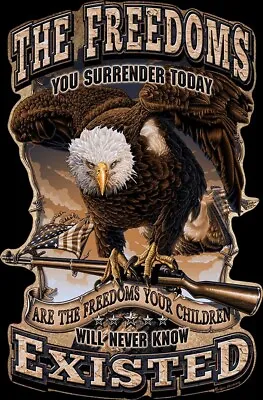 Freedom Existed Proud American Patriotic Eagle Wall Décor Die-Cut Metal Sign • $21.99