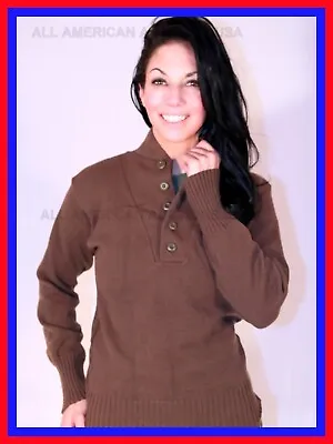 Discontinued Wwii Ww2 100% Wool Od Brown 5 Button Sweater Military All Sizes • $32.99