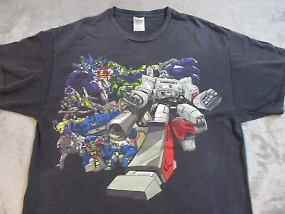 VINTAGE Transformers Decepticons Megatron Shirt XL Black Villain TV Movie Mens • $68