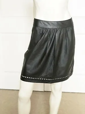L'agence 100% Lamb Leather Black Skirt Size: 6 • $77.99