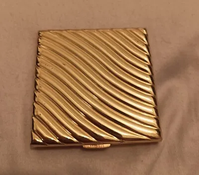 Vintage Estee Lauder Square Golden Wave Gold Loose Face Powder Compact • £6.99
