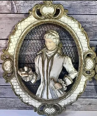 Wall Vintage 1958 UNIVERSAL STATUARY Corp.Victorian  Man Oval Wall Hanging • $35