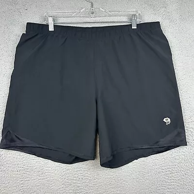 Mountain Hardwear Shorts Mens Large Black Lined Lightweight Running Hiking Camp • $18.95