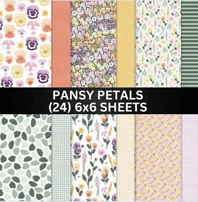 Stampin Up PANSY PETALS Designer Series Paper DSP - (24) 6x6 Sheets • $13.87