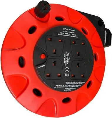 10m Extension Cable Reel Lead 4 Way Socket Electrical Heavy Duty 10 Amp • £15.99