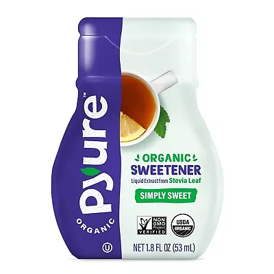 Pyure Organic Liquid Stevia Drops Stevia Liquid Sweetener Keto Sugar 1.8 Oz. • $7.80