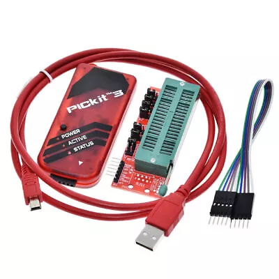 PICKit3 Microchip Programmer W/ USB Cable Wires Pic Kit 3 And ICSP Socket • $36.57