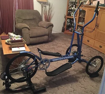 Street Strider 7i Elliptical Bike Includes Stationary Stand & Booklets Blue • $800