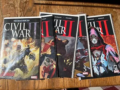 Civil War II 2 #s 0 1 2 3 4 5 6 7 8 And Free Comic Book Day Issue Complete Set • $22