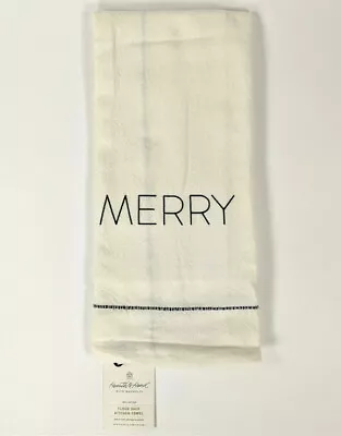 Hearth And Hand Magnolia - MERRY Christmas - Sour Cream Flour Sack Kitchen Towel • $14.89