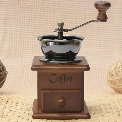Vintage Manual Coffee Grinder Wheel Design Coffee Bean Hand Mill Grinding Tools • $32.05