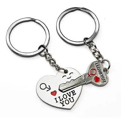 Arrow &  I Love You  Keyring Heart & Key Lover Gift Couple Key Chain Ring Keyfob • £3.75