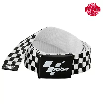 New Official Motogp Adjustable Checkered Canvas Webbed Metal Buckle Belt • £8.99