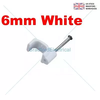 £4.99 • Buy White Cable Clips 6mm Concrete Nail