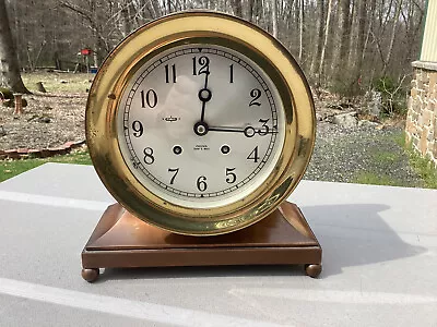 Chelsea Ships Bell ~ 6 In. Dial ~ With Metal Cradle ~ Working • $780