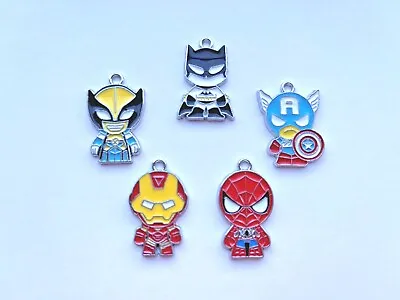 £2.15 • Buy Super Hero Charms Pendants Metal Batman Spiderman Capt America Ironman Wolverine