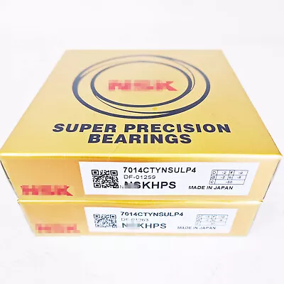 New Abec-7 Super Precision Spindle Bearings For NSK Set Of 2 7014CTYNSULP4 • $195