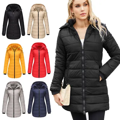 £24.99 • Buy Women's Winter Long Hooded Quilted Cotton Padded Jacket Coat Warm Parka Outwear