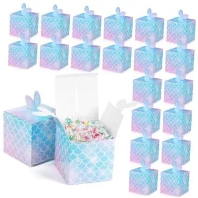 24 Pieces Mermaid Gift Boxes 3D Mermaid Tail Candy Treat Box For Kids Blue Pink • $21.80