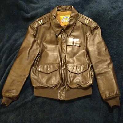 Vintage Cooper US Airforce Jacket Leather Type A-2 Brown 42 (M-L) Mens BEAUTIFUL • $297.49