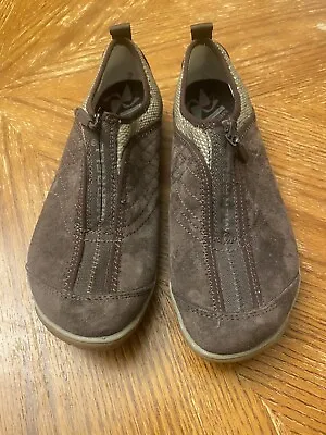 Merrell Shoes Womens 7.5 Lorelei Espresso Sneakers Brown Leather Zip Up • $17.99