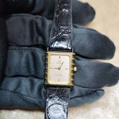 Omega Vintage Deville Watch Quartz Women Silver Dial Swiss Made Rectangle • $507.40