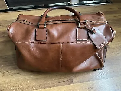 Brown Fine Italian Leather John Lewis Holdall • £190