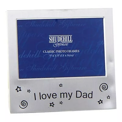 I Love My Dad  Silver Photo Picture Frame Father's Day Birthday  Gift 5 X3.5 • £4.79