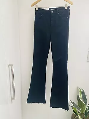 £22.99 • Buy Zara Black Wash High-Rise Full Length Skinny Flare Stretch Jeans Size 38 10UK BN